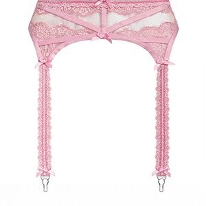 For Love And Lemons Pink Lace Garter Belt